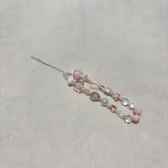 ピンクビーズストラップ