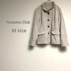 フォンテーヌクラブ レディース コーデュロイジャケット M 薔薇柄 ベージュ