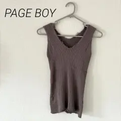 PAGEBOY/ページボーイ/リブニット/ノースリーブトップス/ブラウンのサムネイル