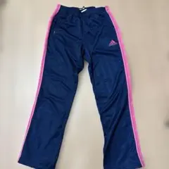 adidas ジャージパンツ ネイビー ピンク ストライプ643番