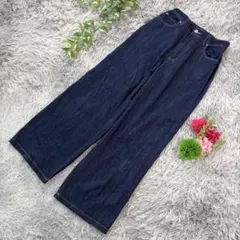 ✨a.v.v✨サイズM レディース インディゴ ワイドデニムパンツ