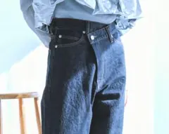 LOWRYS FARM ネイビーCONEアシメデニムパンツＳサイズ