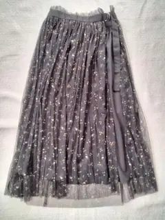 花柄 チュールスカート