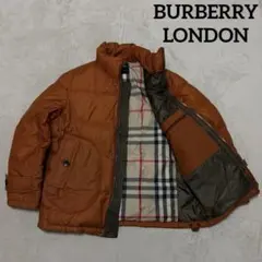 バーバリーロンドン　ダウンジャケット　メガチェック　茶　L