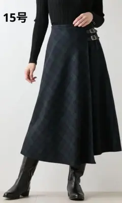 NEWYORKER ブラックウォッチアシンメスカート L15号 1/8日以降発送