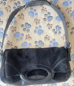 Sergio Rossi セルジオロッシ スエード×レザー バッグ 黒のサムネイル