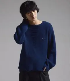 GRANCY Pierced Damage Knit ブラック S - メルカリ