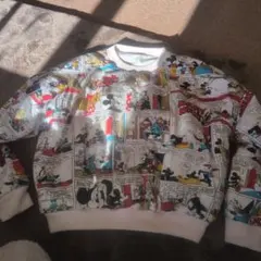 ミッキーマウス コミックプリント トレーナーリバーシブル