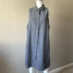 FOREVER21 グレー ノースリーブシャツワンピース Lサイズ