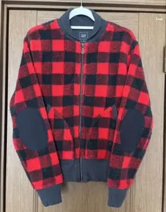 【値下げしました】GAP レッドブラックチェック フリースジャケット