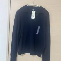 UNIQLO エクストラファインメリノウール L ネイビー