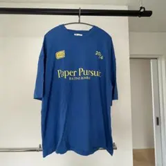 ZARA Paper Pursuit プリントTシャツ ブルー M
