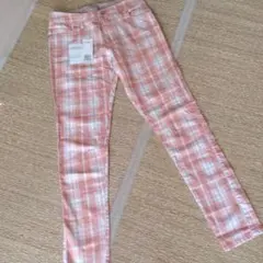 新品タグ付き9790円チェック柄コットンパンツ