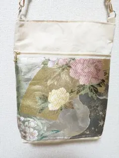 ハンドメイド【128A】帯リメイク　ショルダーバッグ　サコッシュ