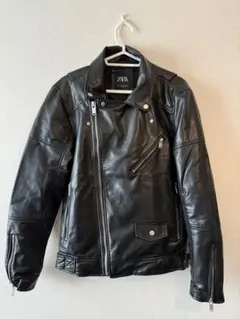 ZARA ブラック レザーライダースジャケット