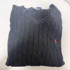 Polo Ralph Lauren ケーブルニット セーター XL ブラック