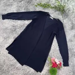 ✨KUMIKYOKU✨サイズ2(M) ネイビー Vネック 長袖カーディガン