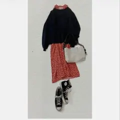 花柄ワンピース　前開きシャツワンピ