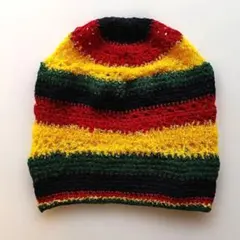ニット帽　ロングビーニー　ビーニー　ラスタカラー　サイズ～56cm