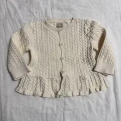 petit main アイボリー カーディガン 80