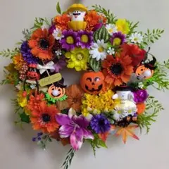 ❝特大サイズ　ハロウィンフラワーリース❞