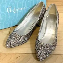 【美品】artemis by DIANA パンプス 22cm グリッター
