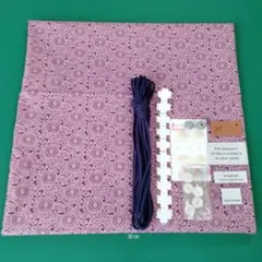 ピンク和柄の生地　＆　ネイビー紐