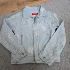 DIESEL 水色 ストライプ デニムジャケット
