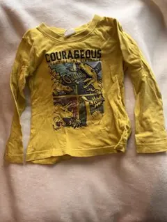 ダイナソー　110cm ロングTシャツ　Tシャツ　長袖　イエロー　黄色　恐竜