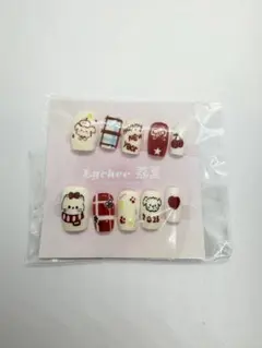 現品ネイルチップ　量産型ワンホン　ショートオーバル　かわいい　S