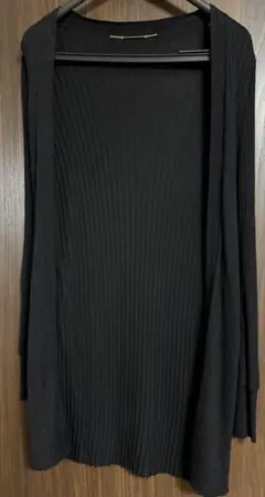 snidel ブラック 薄手リブ編み ロングカーディガン サイズFコーディガン