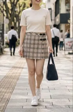 BURBERRY ノバチェック プリーツ ミニスカート ベルト付き 38のサムネイル