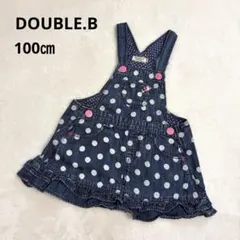 DOUBLE.B ジャンパースカート　100㎝　水玉　通園