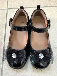 黒 エナメル フォーマルシューズ 19センチ