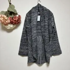 新品タグ付き★ブラック・ホワイト ロングカーディガンMサイズ！