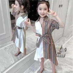 半袖 ストライプ ワンピース チュニック 女の子
