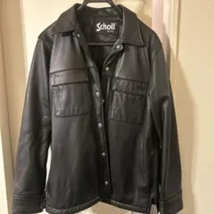 g*3様 Schott ブラック レザーシャツジャケット Lサイズ