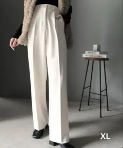 専用です新品クラシカルエルフ美脚魅せセンタープレスタックワイドパンツXLエクリュ