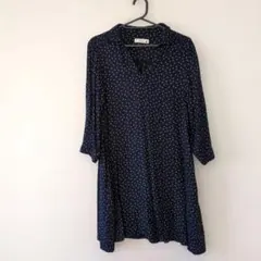 earth music & ecology ネイビー ドット柄 チュニック