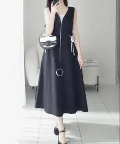 【mily bilet】フェミニンリネンライクロングジャンスカ(ロング丈)