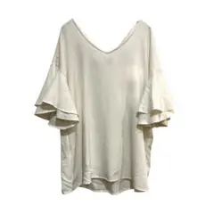 INGNI フリルスリーブ ブラウス フレア袖 ホワイト（M）バックリボン