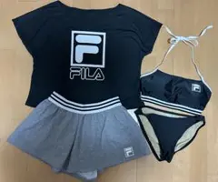FILA セパレート水着 4点セット9号ブラック/グレー