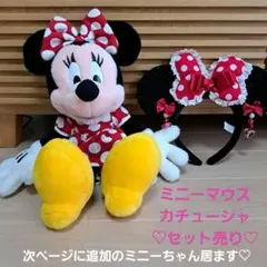【追加商品あり】ミニーマウス ぬいぐるみとカチューシャセット