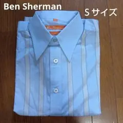 Ben Sherman　ライトブルー　刺繍ストライプ半袖シャツ　メンズＳサイズ