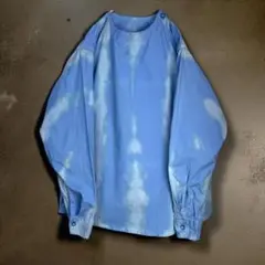 ルーマニア軍 スリーピングシャツ プルオーバーシャツ ブルー ブリーチ 古着