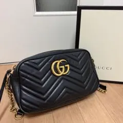 福岡岩田屋購入 GUCCI GGマーモント ショルダーバッグ ブラック - メルカリ