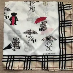 【未使用】BURBERRY 大判ハンカチ　1枚　ノバチェック　クマ