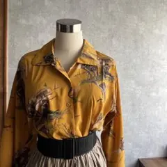 古着　ヴィンテージ  レトロ　総柄シャツ　ビンテージ　ユーズド  希少