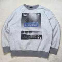 T&C Surf Subsea プリント スウェット L グレー フェード 古着