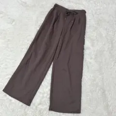 【c3065】GU イージーパンツ　ブラウン　ドローストリング